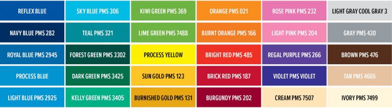 PMS Colors List - Hub