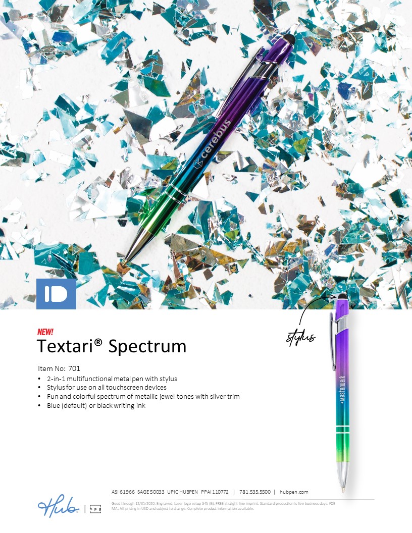 The NEW Textari Spectrum metal pen with stylus for touchscreens